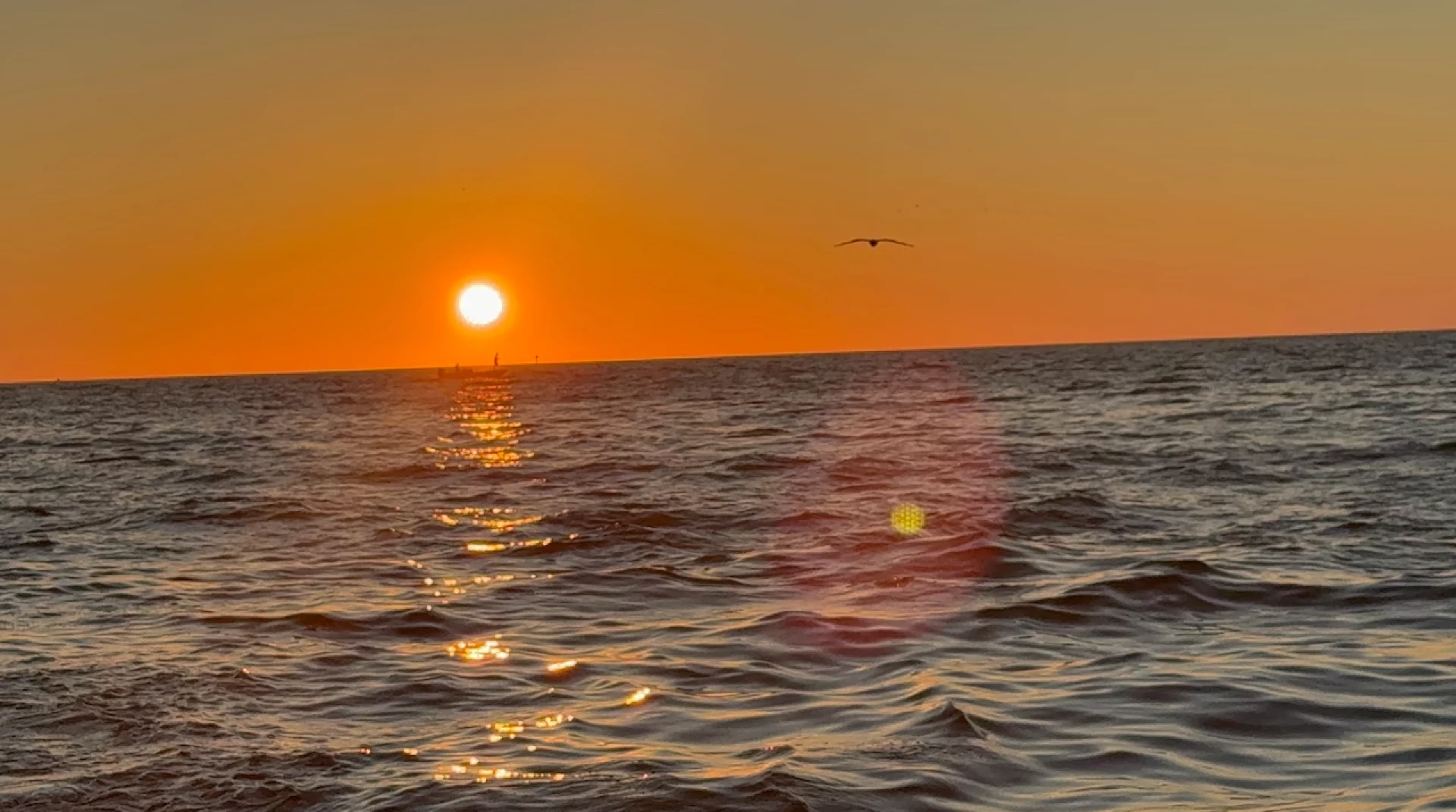 Sunset over the open water off St. Petersburg, Florida